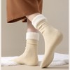 Anna-Kaci Women's 3-Pair Plush Cuffed Crew Socks Soft Knit Ribbed Design Comfortable Everyday Wear - 2 of 4