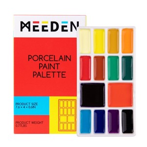 MEEDEN 14-Well Ceramic Paint Palette 1 Size, Porcelain Watercolor Painting Palette, Porcelain Paint Tray - 1 of 4