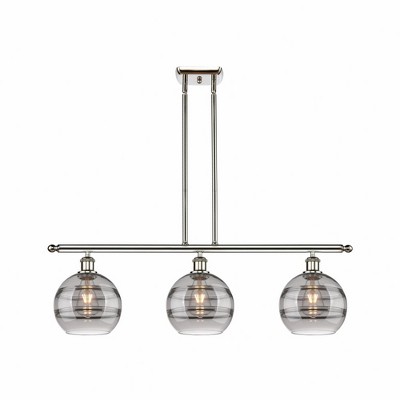 Rochester - 3 Light Stem Hung Island In Industrial Style-10.38 Inches Tall and 36 Inches Wide