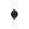 16.5" LED 2-Light Jules Edison Cylinder Iron/Seeded Glass Contemporary Wall Sconce Black - JONATHAN Y: UL Listed, Modern Vanity Lighting - 3 of 4