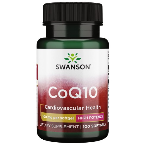 Swanson Dietary Supplements Coq10 - High Potency 100 mg Softgel 100ct - image 1 of 4