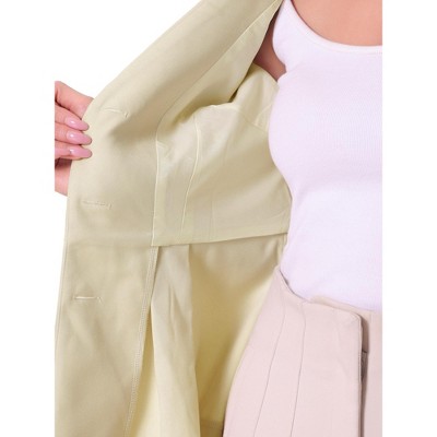 Allegra K Women's Office Lapel Collar Button Down Belted Sleeveless Blazer Vest Beige Large — фото 5