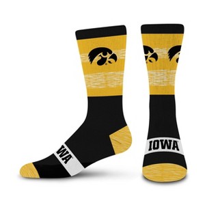 NCAA Iowa Hawkeyes Mixer Crew Socks: Cushioned Heel & Toe, Knit Midweight Fabric - 1 of 3