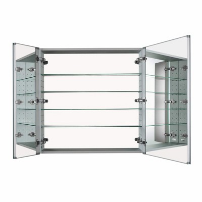 36" x 36" Double Door Aluminum Medicine Cabinet with Mirrored Surface