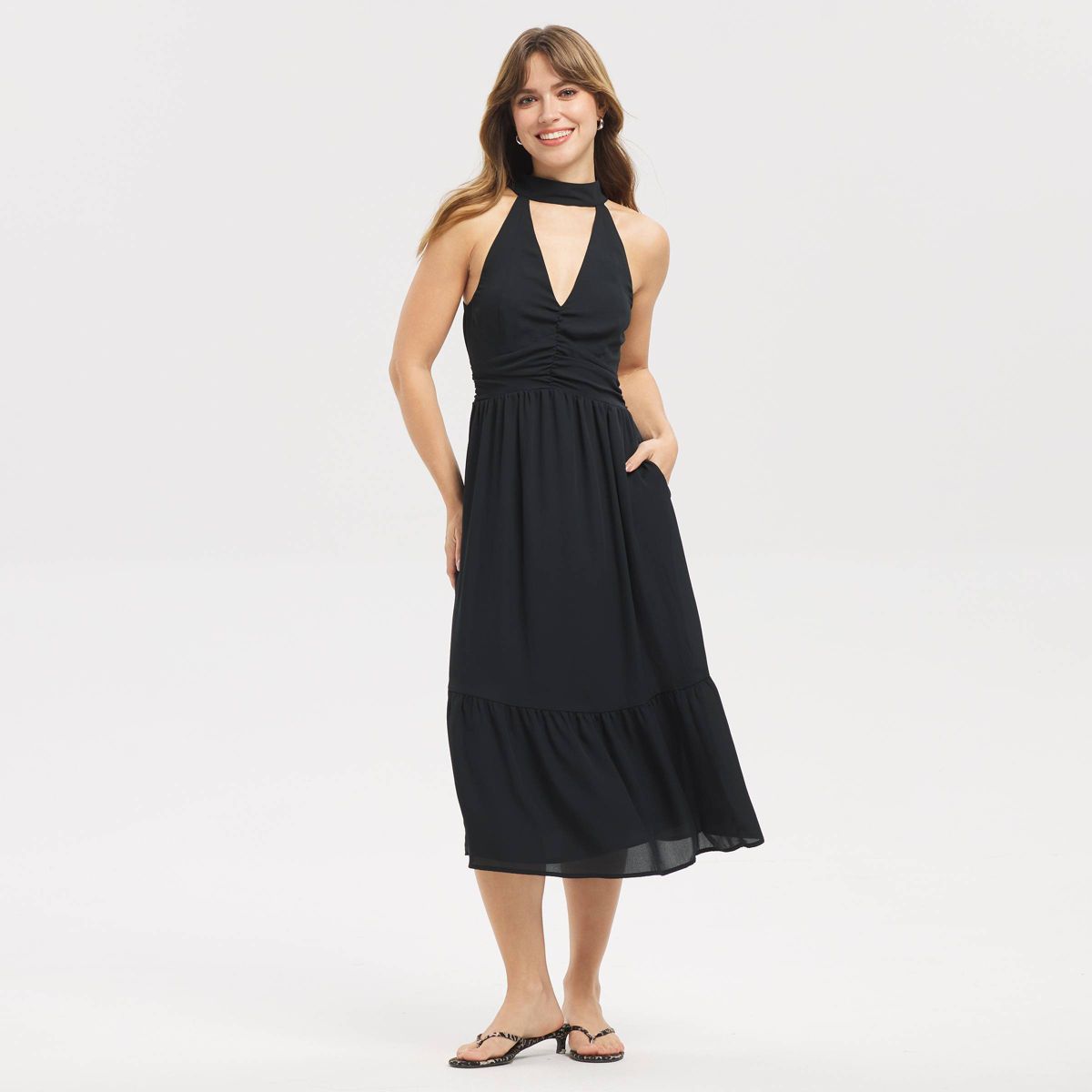 Women's Tiered Midi Dress - A New Day™