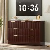 Modern Fluted Dresser for Bedroom with 7 Drawers, Wide Dresser Storage Cabinet, Furniture Stand w/Metal Handles, Wood Dressers for Bedroom, Hallway - 4 of 4