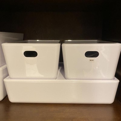26l Stacking Bin With Lid White - Brightroom™ : Target