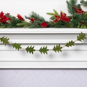 Transpac Stuffed Felt Hanging Banner Home Decor Christmas Banners and Garlands Polyester Holiday Decoration - 1 of 2