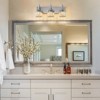 LLHZSY 3/4/5-Light Modern Bathroom Crystal Vanity Light with Round Lampshade -Light Modern Bathroom Wall Light Fixtures-Chrome/Black - 2 of 4