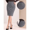 INSPIRE CHIC Women's Pencil Tweed Buttons Decor Side Zipper Winter Classic Skirts - 2 of 4