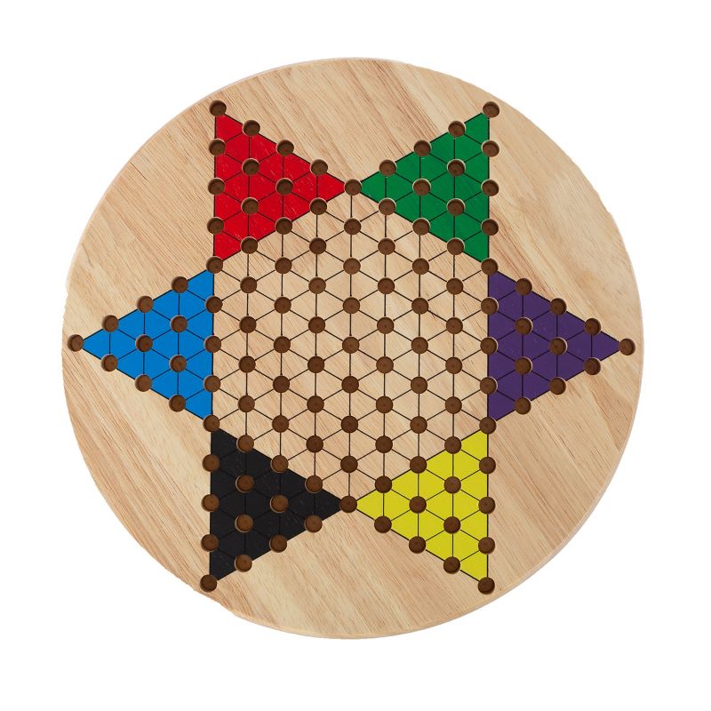 Toy Time Chinese Checkers Game Set for Adults and Kids - 11" Wooden Board and Traditional Pegs, 4 of 7