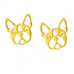 French Bulldog Dog Earrings for Women Frenchie Love Puppy Stainless Steel Stud Ginger Lyne - 1 of 4