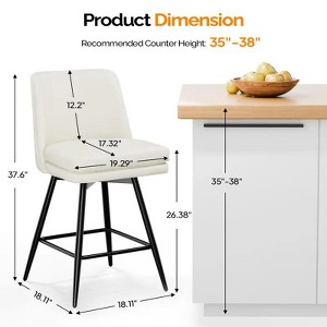 PU Leather Modern Paded Bar Stools: 360° Rotation, Durable Build & Chic Design - 1 of 4
