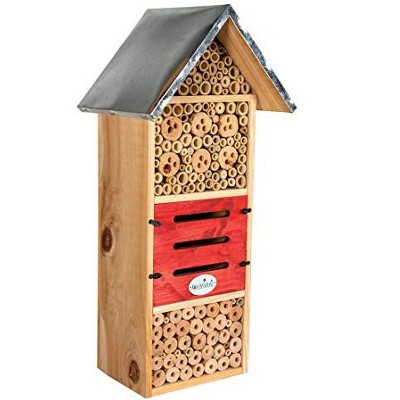 JCs Wildlife Tall Insect Hotel - Great for housing Mason Bees, Leaf-Cutter Bees and Lacewings, Extra Large Bee House 21.75" X 7.25" X 5.75"