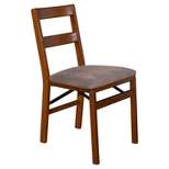 Set of 2 Classic Slat Back Folding Chair Fruitwood - Stakmore