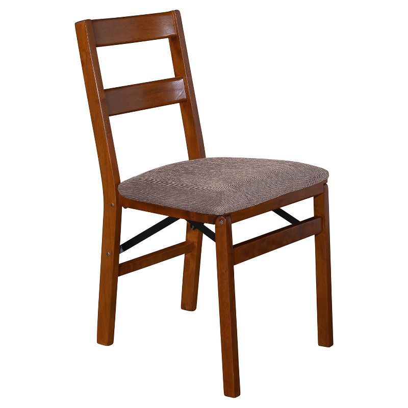 Set of 2 Classic Slat Back Folding Chair Fruitwood - Stakmore, 1 of 7