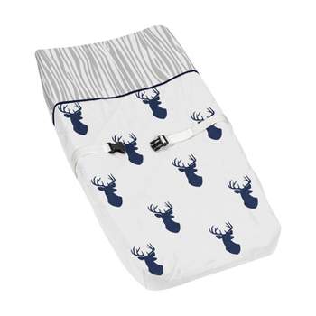 Sweet Jojo Designs Changing Pad Cover - Navy & White Stag