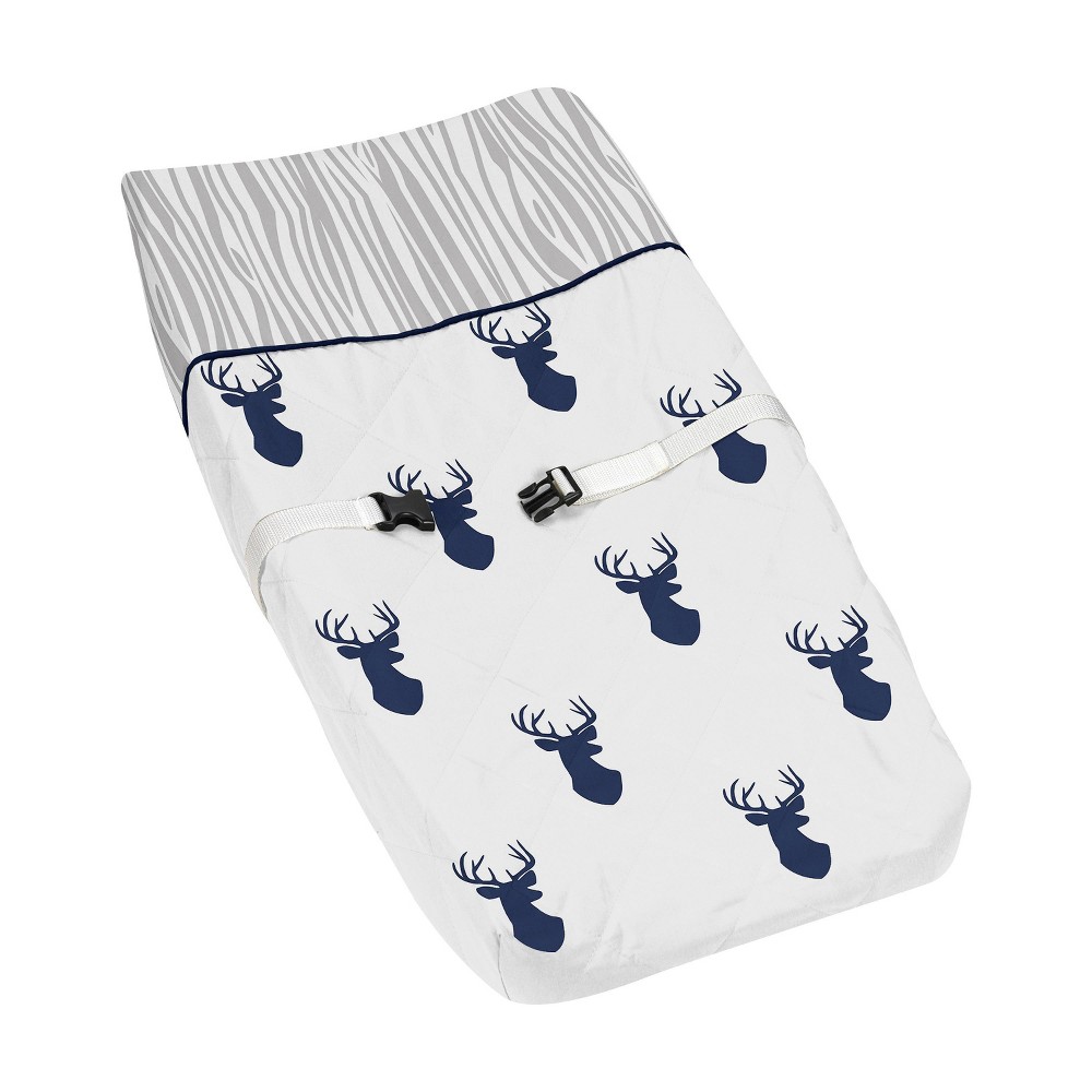 Photos - Changing Table Sweet Jojo Designs Changing Pad Cover - Navy & White Stag