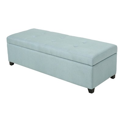 London Fabric Storage Ottoman Bench - Light Blue - Christopher Knight Home