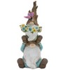 Tree Trunk Gnome Stack – Set of 2, 10"H Whimsical Resin Figurines by Melrose - 2 of 3