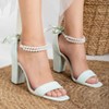 Melissa - Mint Green Sandals with Pearls | Forever & Always Shoes - 2 of 4