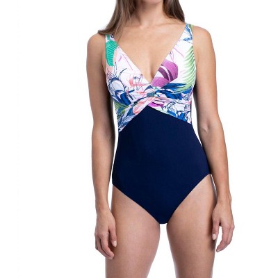 Women's V-Neck Underwire One Piece Swimsuit - Profile By Gottex