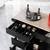 Rubberwood Countertop Kitchen Island, Kitchen Trolley with 5 Wheels, Spice Rack and 8 Drawers - ModernLuxe - 4 of 4