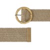 INSPIRE CHIC Women's Woven Stretchy Straw Rattan Round Buckle Elastic Boho Wide Waistband Belts 1 Pc - 2 of 4