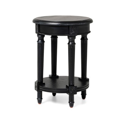 Maven Lane Pullman Traditional Round Wooden Side Table, Black, Set of 4