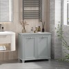Munora 30" Gray Tilt-Out Laundry Sorter Cabinet - Two-Compartment Bathroom Storage with Anti-Tip Design - 2 of 4