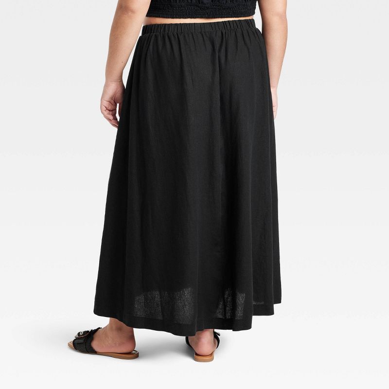 Women's Linen Maxi A-Line Skirt - Ava & Viv™, 2 of 4