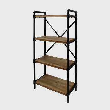 Greenwood Industrial Iron Four Shelf Bookcase - Christopher Knight Home