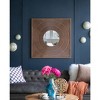 Vynxaria 40" x 40" Pleated Design Carved Mirror with Gold Iron Frame - 2 of 4