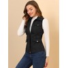 Allegra K Women's Zip-Up Sleeveless Turn Down Collar Cargo Utility Vest with Pockets - 2 of 4