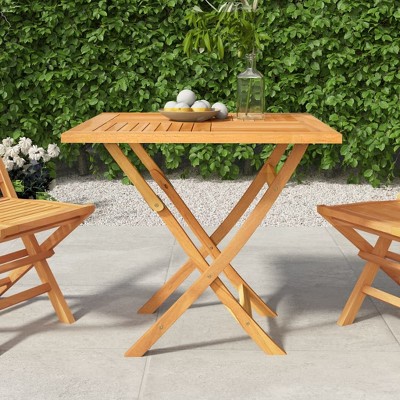 vidaXL Garden Table Warm Teak Solid Teak Wood 33.5 x 33.5 x 29.9 in