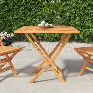 vidaXL Garden Table Warm Teak Solid Teak Wood 33.5 x 33.5 x 29.9 in - 1 of 4