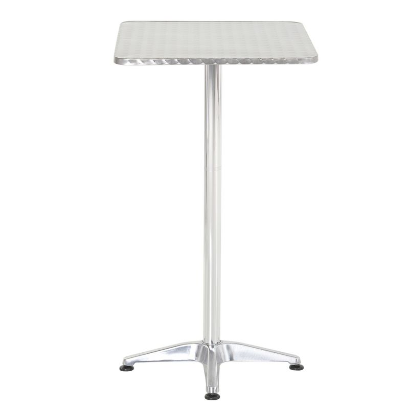HOMCOM 24” Adjustable Square Stainless Steel Top Aluminum Standing Bistro Bar Table, 4 of 9