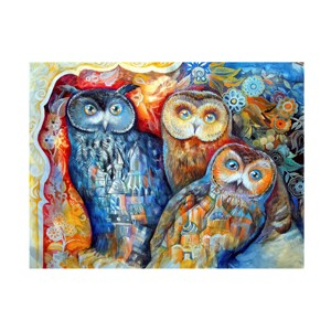 Trademark Fine Art -Oxana Ziaka 'Owls' Canvas Art - 1 of 4