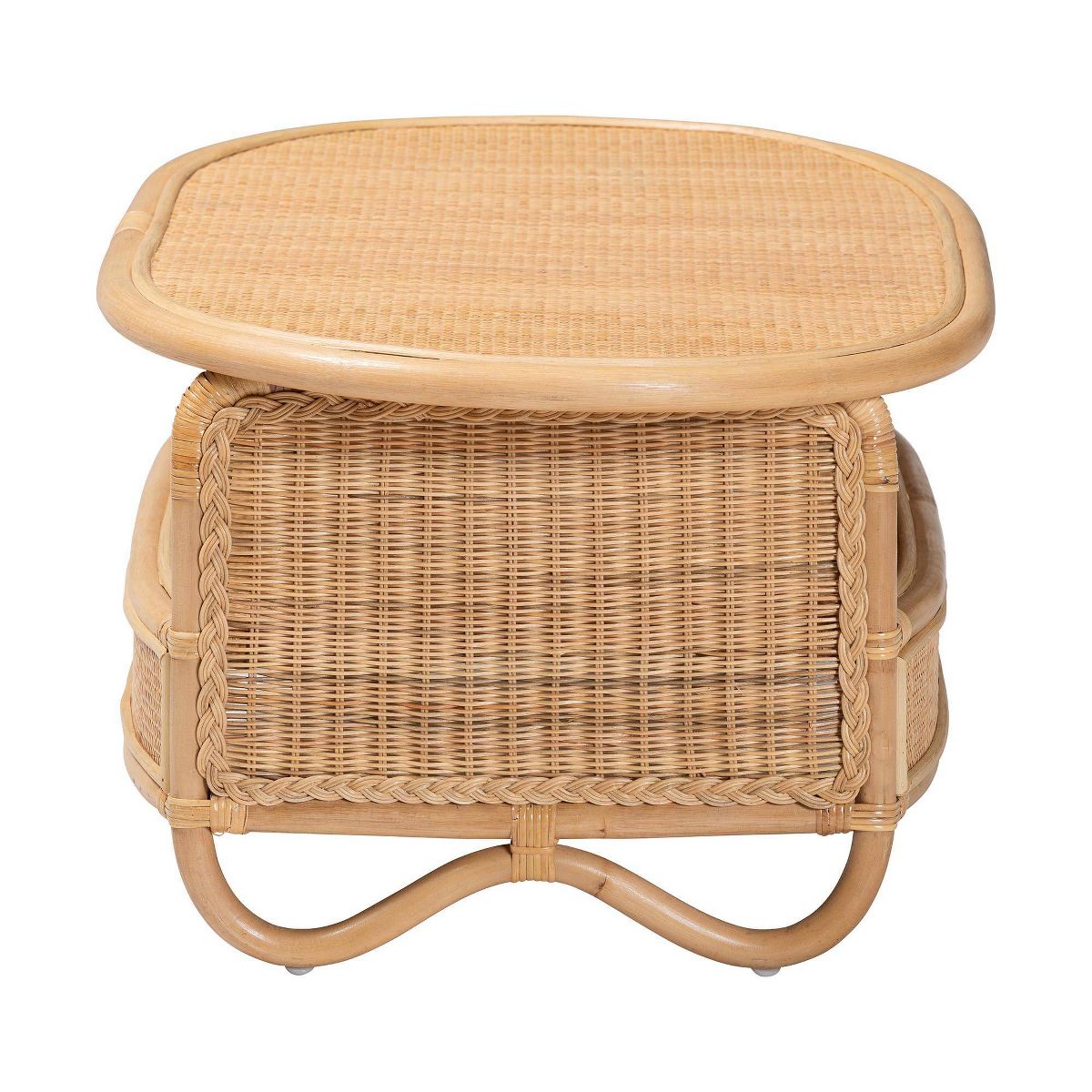 bali & pari Dyna Natural Rattan Coffee Table with Open Shelf Natural - thumbnail 3