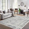 Washable Vintage Distressed Floral Print Area Rugs for Bedroom Living Room, Soft Non Slip Low Pile Carpet - 3 of 4