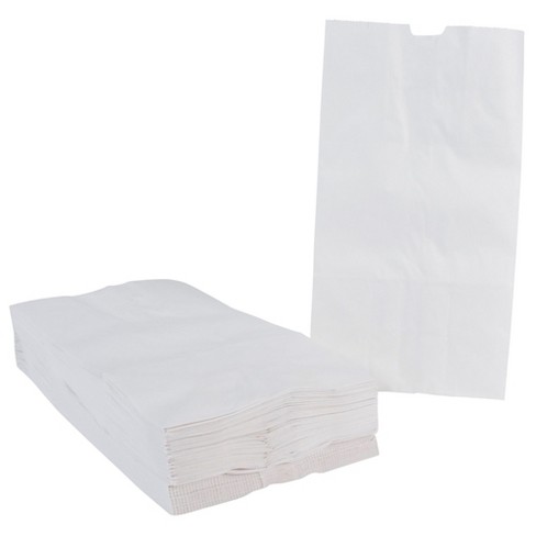 School Smart Paper Bags with Flat Bottom, 6 x 11 Inches, White, Pack of 100