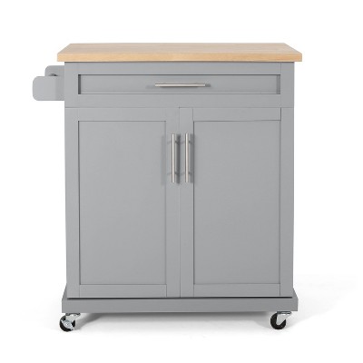 NicBex 32Inch Rolling Kitchen Island with 1 Drawer and 2 Door Cabinet,Mobile Kitchen Island Cart with Towel Holder