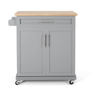 NicBex 32Inch Rolling Kitchen Island with 1 Drawer and 2 Door Cabinet,Mobile Kitchen Island Cart with Towel Holder - 1 of 4