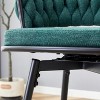 green 2-pack swivel bar stools with breathable cotton-linen cushions and rust-proof electroplated metal frames. - 3 of 4