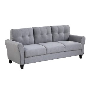 LOVMOR 79.9" Modern Living Room Sofa Linen Upholstered Couch Furniture for Home or Office - 1 of 4