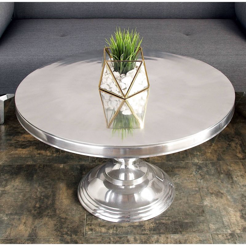 Traditional Aluminum Coffee Table Silver - Olivia &#38; May, 3 of 6