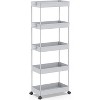 Hachikiko 5-Tier Rolling Storage Cart - Adjustable Utility Cart with Side Hoops, Mobile Shelving Unit for Kitchen, Bathroom, Laundry Room - 4 of 4