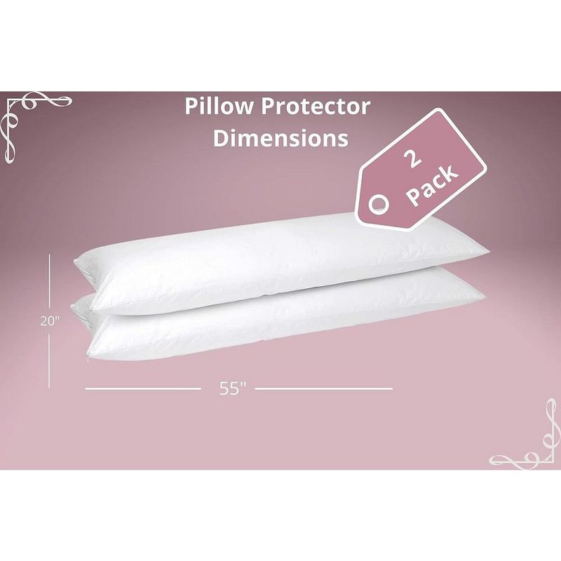 Circles Home 100% Cotton Breathable Pillow Protector with Zipper – (2 Pack), 3 of 10