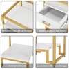 Whizmax Nightstand, Mid Century Modern End Table with Storage Drawer and 3-Tier Storage & Tempered Glass Top - 4 of 4