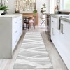 Faux Wool Modern Stripe Pattern Printed Area Rug with Ultra Thin Low Pile Machine Washable Stain Resistant Pet Friendly Non Shedding Non Slip Carpet - 3 of 4